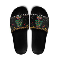 Horse Christmas Tree Christmas Design Slide Sandals Xmas Holiday Patterns - Wonder Print Shop