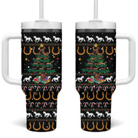 Horse Christmas Tree Christmas Design Tumbler With Handle Xmas Holiday Patterns - Wonder Print Shop