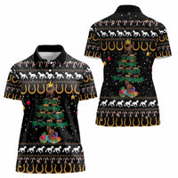 Horse Christmas Tree Christmas Design Women Polo Shirt Xmas Holiday Patterns - Wonder Print Shop