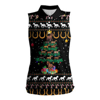 Horse Christmas Tree Christmas Design Women Sleeveless Polo Shirt Xmas Holiday Patterns - Wonder Print Shop