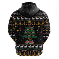 Horse Christmas Tree Christmas Design Zip Hoodie Xmas Holiday Patterns - Wonder Print Shop