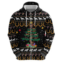 Horse Christmas Tree Christmas Design Zip Hoodie Xmas Holiday Patterns - Wonder Print Shop