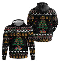 Horse Christmas Tree Christmas Design Zip Hoodie Xmas Holiday Patterns - Wonder Print Shop