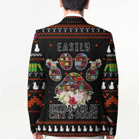 Cat And Books Christmas Blazer Xmas Holiday Patterns - Wonder Print Shop