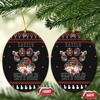 Cat And Books Christmas Ceramic Ornament Xmas Holiday Patterns - Wonder Print Shop