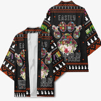 Cat And Books Christmas Kimono Xmas Holiday Patterns - Wonder Print Shop