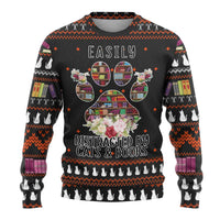 Cat And Books Christmas Ugly Christmas Sweater Xmas Holiday Patterns - Wonder Print Shop