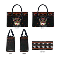 Cat And Books Christmas Leather Bag Xmas Holiday Patterns - Wonder Print Shop