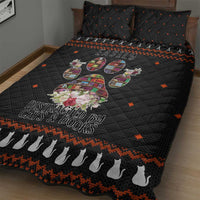 Cat And Books Christmas Quilt Bed Set Xmas Holiday Patterns - Wonder Print Shop