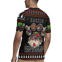 Cat And Books Christmas Rugby Jersey Xmas Holiday Patterns - Wonder Print Shop
