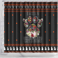 Cat And Books Christmas Shower Curtain Xmas Holiday Patterns - Wonder Print Shop
