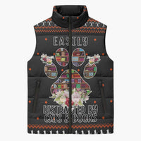 Cat And Books Christmas Sleeveless Puffer Jacket Xmas Holiday Patterns - Wonder Print Shop