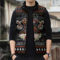 Cat And Books Christmas Sleeveless Puffer Jacket Xmas Holiday Patterns - Wonder Print Shop