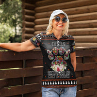 Cat And Books Christmas Women Polo Shirt Xmas Holiday Patterns - Wonder Print Shop