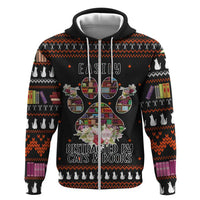 Cat And Books Christmas Zip Hoodie Xmas Holiday Patterns - Wonder Print Shop