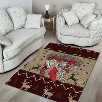 Cat And Sock Christmas Area Rug Xmas Holiday Patterns - Wonder Print Shop