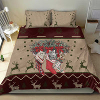 Cat And Sock Christmas Bedding Set Xmas Holiday Patterns - Wonder Print Shop