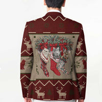 Cat And Sock Christmas Blazer Xmas Holiday Patterns - Wonder Print Shop