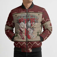 Cat And Sock Christmas Bomber Puffer Jacket Xmas Holiday Patterns - Wonder Print Shop