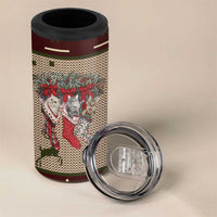 Cat And Sock Christmas 4 in 1 Can Cooler Tumbler Xmas Holiday Patterns - Wonder Print Shop