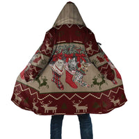Cat And Sock Christmas Cloak Xmas Holiday Patterns - Wonder Print Shop