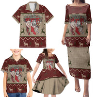 Cat And Sock Christmas Family Matching Puletasi and Hawaiian Shirt Xmas Holiday Patterns - Wonder Print Shop