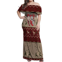 Cat And Sock Christmas Off Shoulder Maxi Dress Xmas Holiday Patterns - Wonder Print Shop