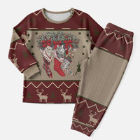 Cat And Sock Christmas Pajama Set Xmas Holiday Patterns - Wonder Print Shop