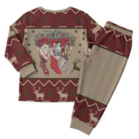 Cat And Sock Christmas Pajama Set Xmas Holiday Patterns - Wonder Print Shop