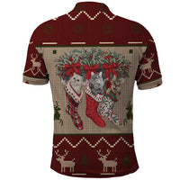 Cat And Sock Christmas Polo Shirt Xmas Holiday Patterns - Wonder Print Shop