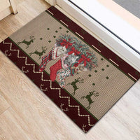 Cat And Sock Christmas Rubber Doormat Xmas Holiday Patterns - Wonder Print Shop