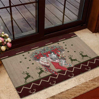 Cat And Sock Christmas Rubber Doormat Xmas Holiday Patterns - Wonder Print Shop