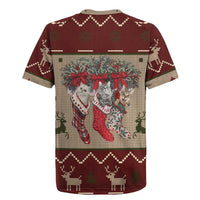 Cat And Sock Christmas Rugby Jersey Xmas Holiday Patterns - Wonder Print Shop