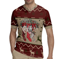 Cat And Sock Christmas Rugby Jersey Xmas Holiday Patterns - Wonder Print Shop