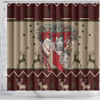 Cat And Sock Christmas Shower Curtain Xmas Holiday Patterns - Wonder Print Shop