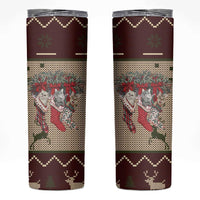Cat And Sock Christmas Skinny Tumbler Xmas Holiday Patterns - Wonder Print Shop