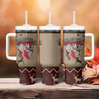 Cat And Sock Christmas Tumbler With Handle Xmas Holiday Patterns - Wonder Print Shop