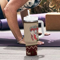 Cat And Sock Christmas Tumbler With Handle Xmas Holiday Patterns - Wonder Print Shop