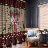 Cat And Sock Christmas Window Curtain Xmas Holiday Patterns - Wonder Print Shop