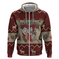 Cat And Sock Christmas Zip Hoodie Xmas Holiday Patterns - Wonder Print Shop