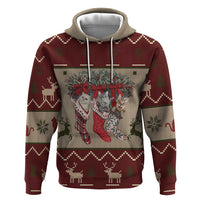 Cat And Sock Christmas Zip Hoodie Xmas Holiday Patterns - Wonder Print Shop