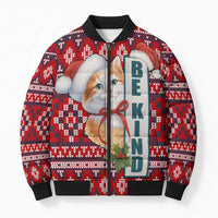 Cat Be Kind Christmas Bomber Puffer Jacket Xmas Holiday Patterns - Wonder Print Shop