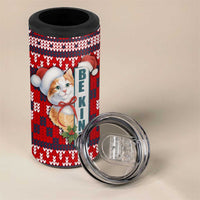 Cat Be Kind Christmas 4 in 1 Can Cooler Tumbler Xmas Holiday Patterns - Wonder Print Shop