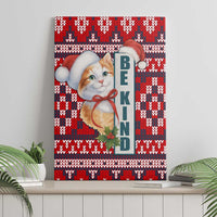 Cat Be Kind Christmas Canvas Wall Art Xmas Holiday Patterns - Wonder Print Shop