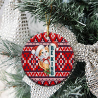 Cat Be Kind Christmas Ceramic Ornament Xmas Holiday Patterns - Wonder Print Shop