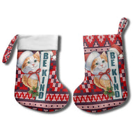 Cat Be Kind Christmas Stocking Xmas Holiday Patterns - Wonder Print Shop