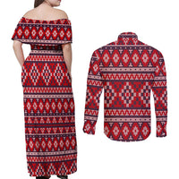 Cat Be Kind Christmas Couples Matching Off Shoulder Maxi Dress and Long Sleeve Button Shirt Xmas Holiday Patterns - Wonder Print Shop