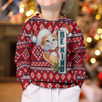 Cat Be Kind Christmas Kid Ugly Christmas Sweater Xmas Holiday Patterns - Wonder Print Shop