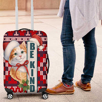 Cat Be Kind Christmas Luggage Cover Xmas Holiday Patterns - Wonder Print Shop