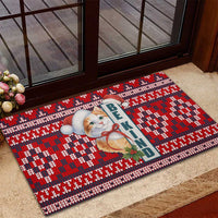 Cat Be Kind Christmas Rubber Doormat Xmas Holiday Patterns - Wonder Print Shop